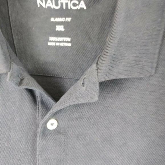 Nautica Mens Long Sleeve Polo Shirt Classic Fit XXLarge Navy Blue Polo Rugby 2XL - Picture 3 of 11